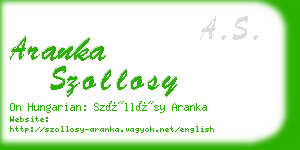 aranka szollosy business card